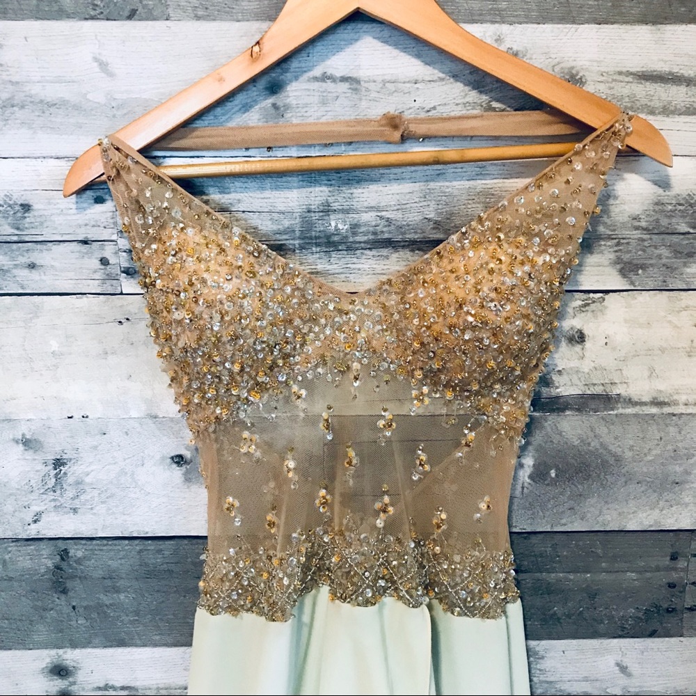 Multi Colored, Sheer Sequence Formal Dress